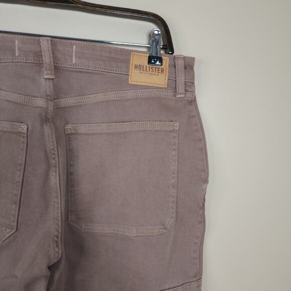 Hollister Ultra High-Rise Cargo Utility Dad Pant in Brown Size 14R - Picture 7 of 12